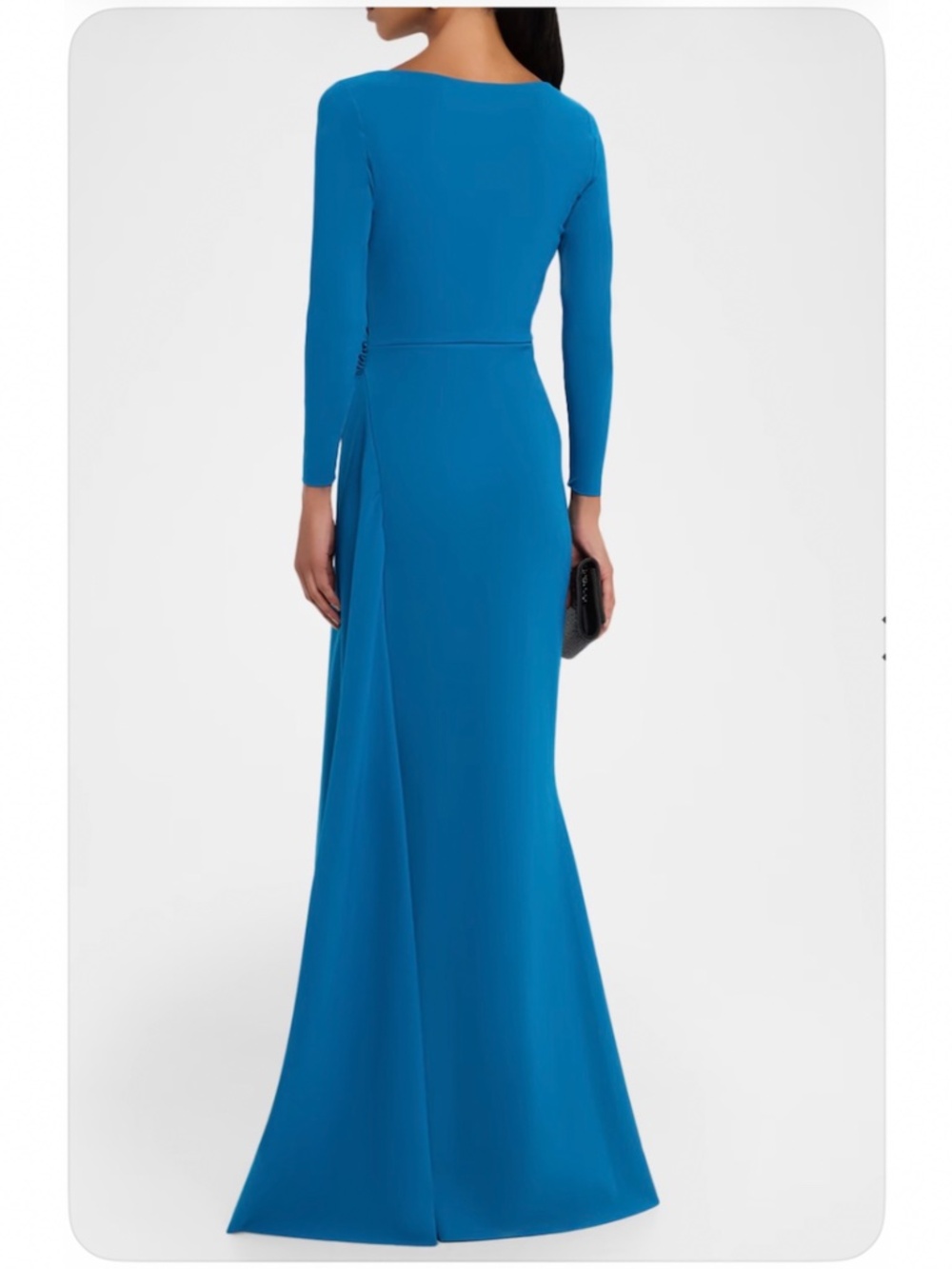 New Chiara Boni Koly Draped Gown with Sleeves Sz 12 - Picture 3 of 5